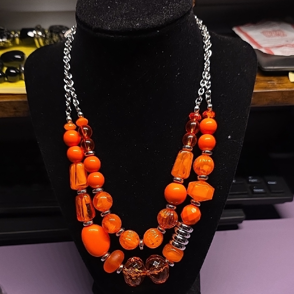BUNDLE ANY 2, PAY ONE PRICE. Vibrant Orange Beaded Necklace